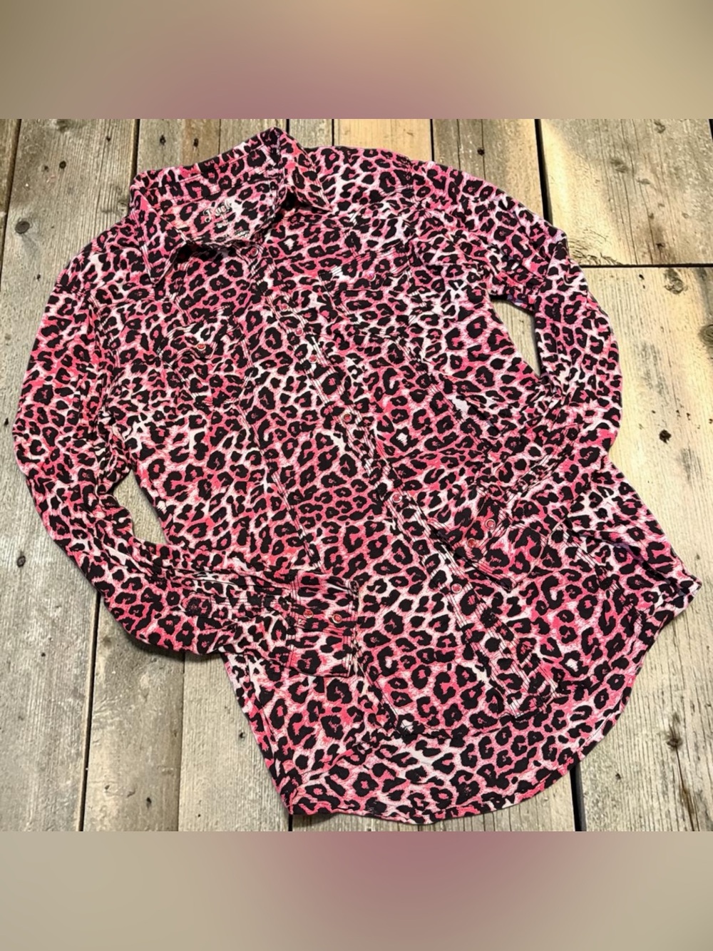 💗 Rock 47 by Wrangler Pink Leopard Western Shirt